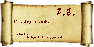 Plachy Bianka névjegykártya